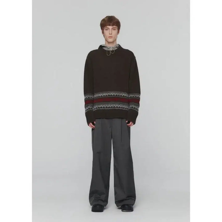 [BUNJANG] AMOMENTO Jacquard Sweater (M) - Knitwear / [M] 아모멘토 자카드 니트 M사이즈 판매