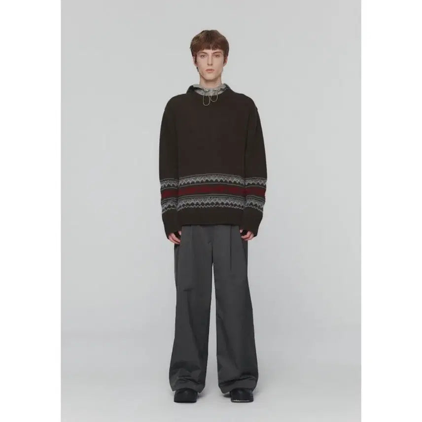 [BUNJANG] AMOMENTO Jacquard Sweater (M) - Knitwear / [M] 아모멘토 자카드 니트 M사이즈 판매