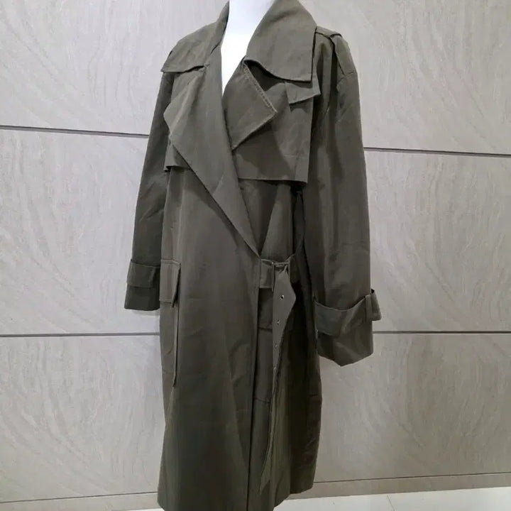 [BUNJANG] Khaki Belted Long Trench Coat / (새제품) 카키 벨티드 롱 트렌치코트 루즈핏 55~88
