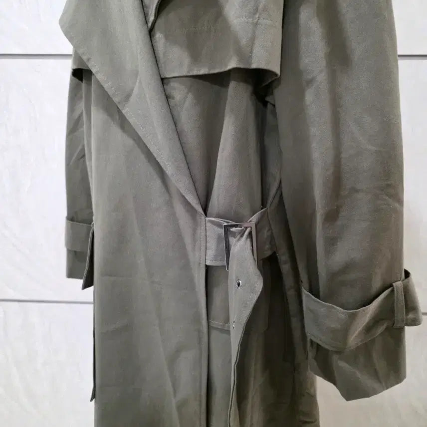 [BUNJANG] Khaki Belted Long Trench Coat / (새제품) 카키 벨티드 롱 트렌치코트 루즈핏 55~88