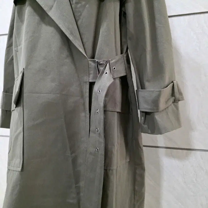 [BUNJANG] Khaki Belted Long Trench Coat / (새제품) 카키 벨티드 롱 트렌치코트 루즈핏 55~88