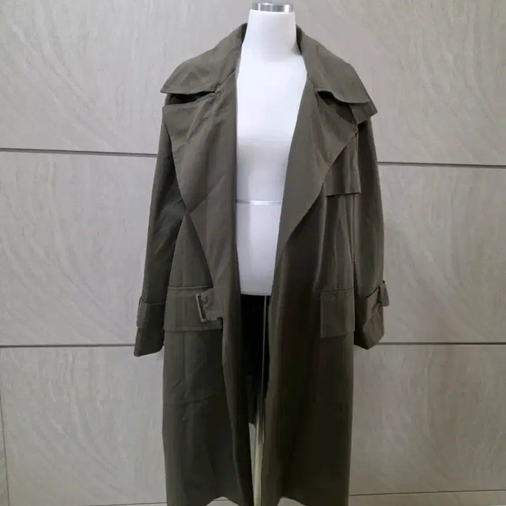 [BUNJANG] Khaki Belted Long Trench Coat / (새제품) 카키 벨티드 롱 트렌치코트 루즈핏 55~88