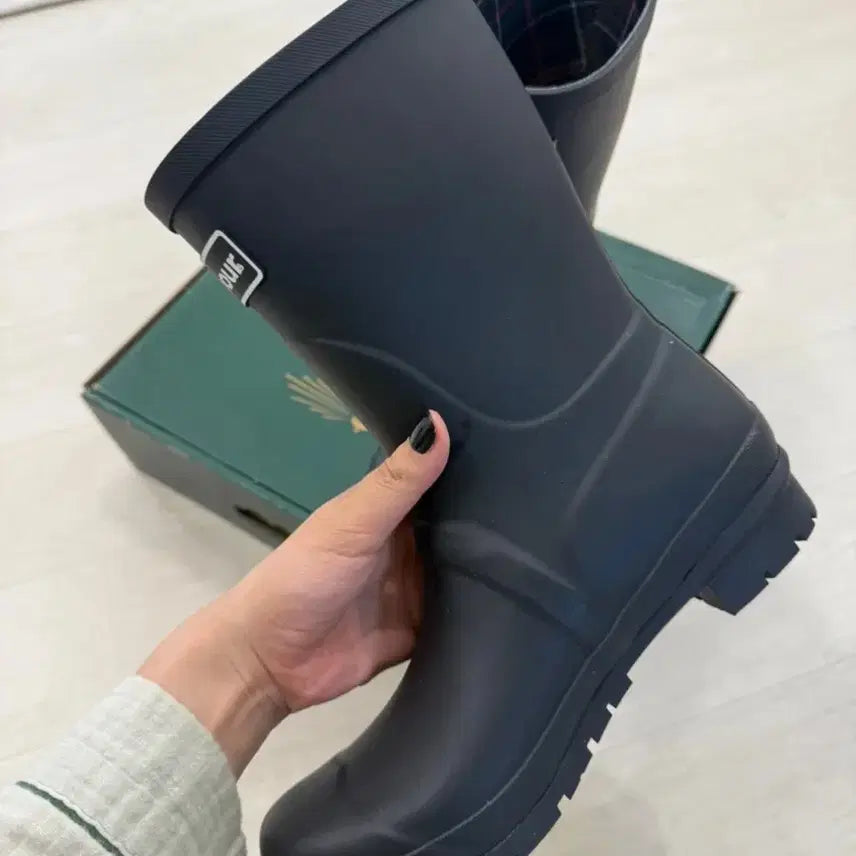 [BUNJANG] Barbour Banbury Rain Boots - Black - 250mm / 바버 블랙 레인부츠 장화 250