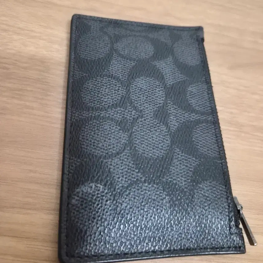 [BUNJANG] Coach Signature Card Case/Coin Purse / 코치 정품 블랙 시그니처 카드지갑 겸 동전지갑(공용)