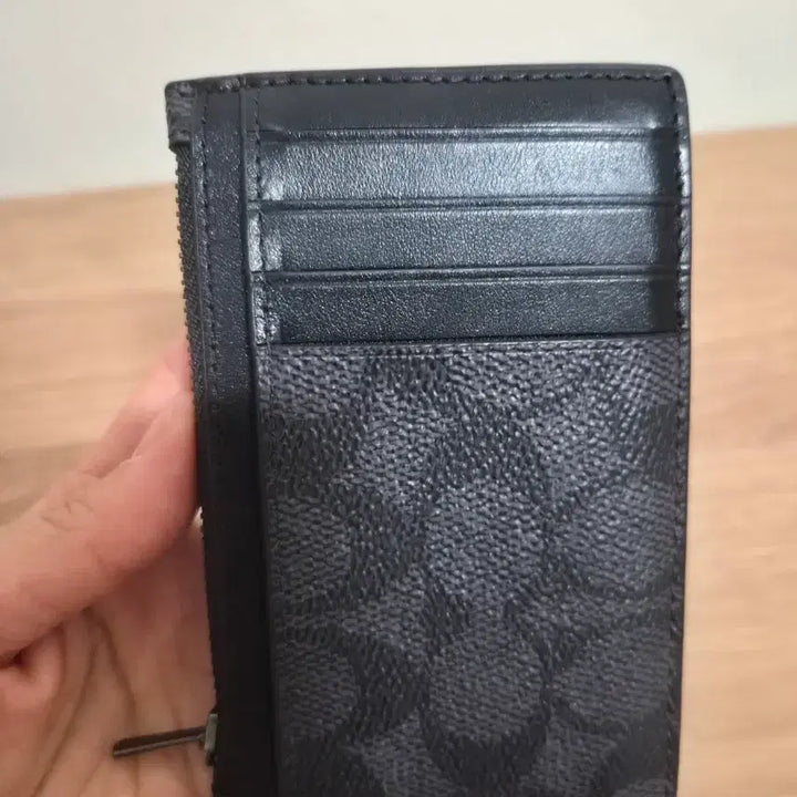[BUNJANG] Coach Signature Card Case/Coin Purse / 코치 정품 블랙 시그니처 카드지갑 겸 동전지갑(공용)