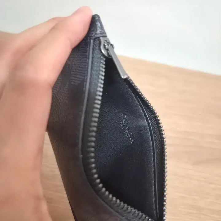 [BUNJANG] Coach Signature Card Case/Coin Purse / 코치 정품 블랙 시그니처 카드지갑 겸 동전지갑(공용)