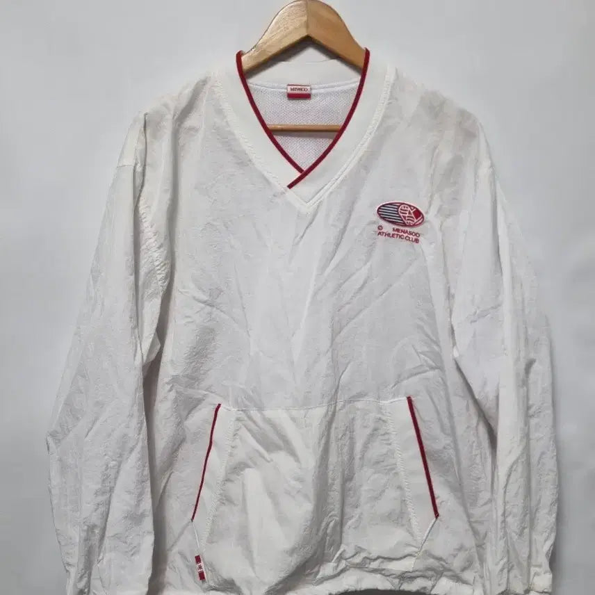 [BUNJANG] MENASOO Old School V-Neck Windbreaker Pullover / MENASOO 올드스쿨 V넥 바람막이 풀오버 F