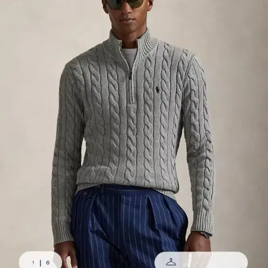 [BUNJANG] Polo Cable Knit Cotton Sweater / 폴로 케이블 니트코튼 스웨터