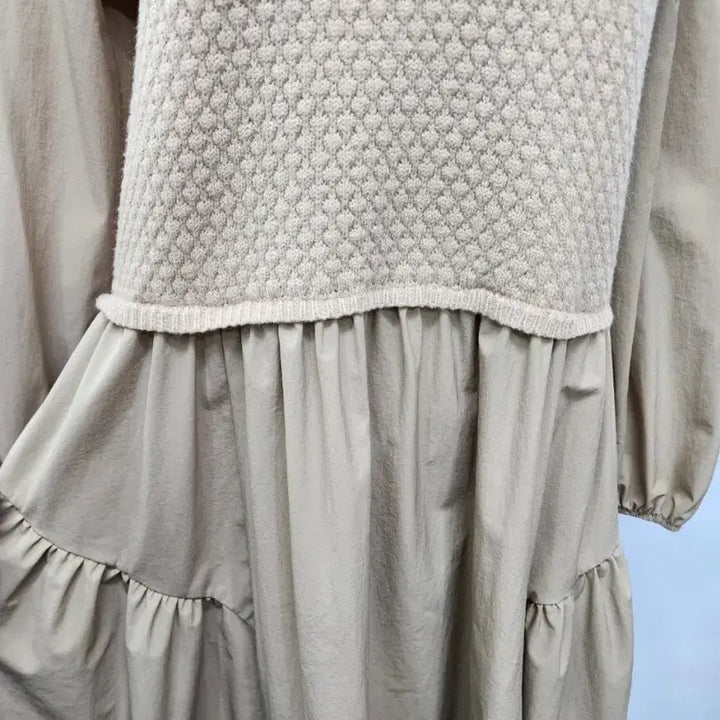 [BUNJANG] SOOS Knit Color Block Long Dress / SOOS니트배색 바스락롱원피스F