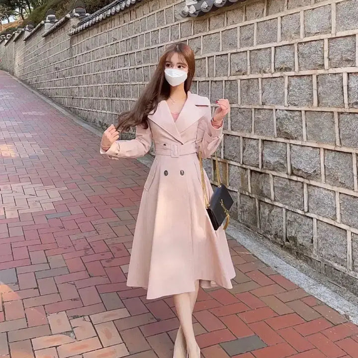 [BUNJANG] Mayyun Trench Coat - Pink/S, Sky Blue/S / 메이윤 트렌치코트 핑크s 소라s