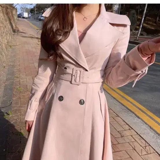 [BUNJANG] Mayyun Trench Coat - Pink/S, Sky Blue/S / 메이윤 트렌치코트 핑크s 소라s