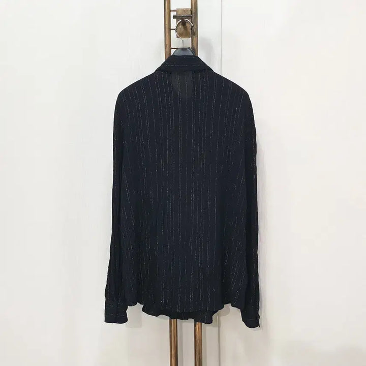 [BUNJANG] ZARA Metallic Yarn Stripe Shirt L / (JJ29529)자라 메탈릭 얀 스트라이프 셔츠 L