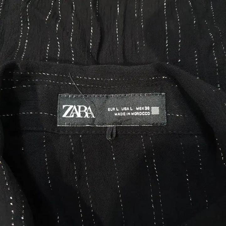 [BUNJANG] ZARA Metallic Yarn Stripe Shirt L / (JJ29529)자라 메탈릭 얀 스트라이프 셔츠 L