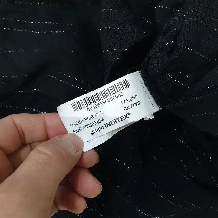 [BUNJANG] ZARA Metallic Yarn Stripe Shirt L / (JJ29529)자라 메탈릭 얀 스트라이프 셔츠 L