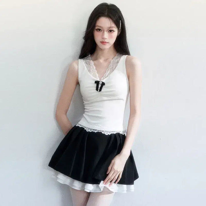 [BUNJANG] Fragile Heart Ballet Lace Camisole / Fragile heart 프레질하트 발레 레이스 가슴패드 캐미솔