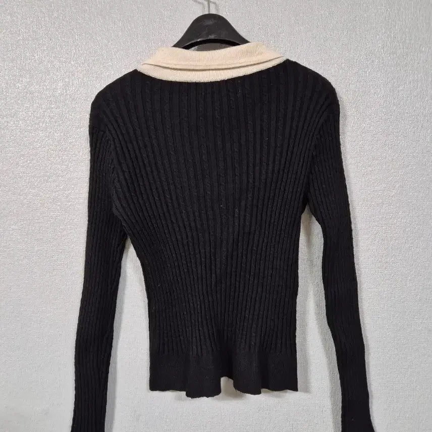 [BUNJANG] Unbranded Crop Ribbed Knit Top / 스텐카라 크롭 골지 니트티 55