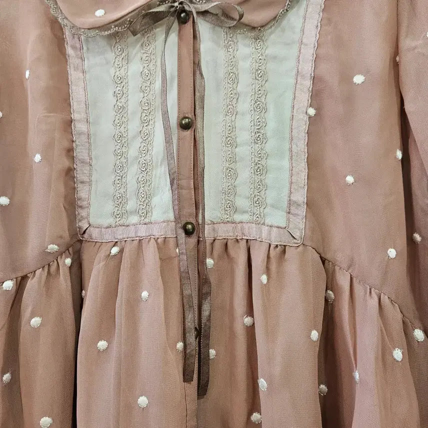 [BUNJANG] Axes Femme Dot Chiffon Blouse / 엑시즈팜 도트 쉬폰 블라우스 (초코무드)