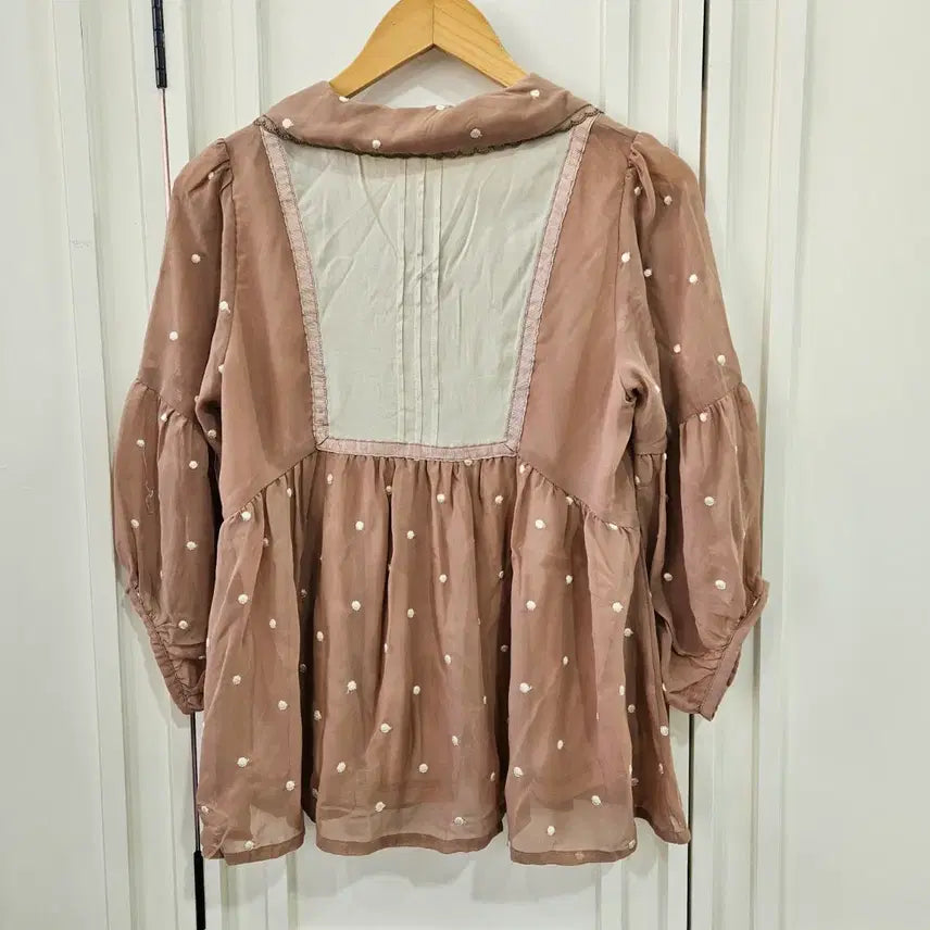 [BUNJANG] Axes Femme Dot Chiffon Blouse / 엑시즈팜 도트 쉬폰 블라우스 (초코무드)