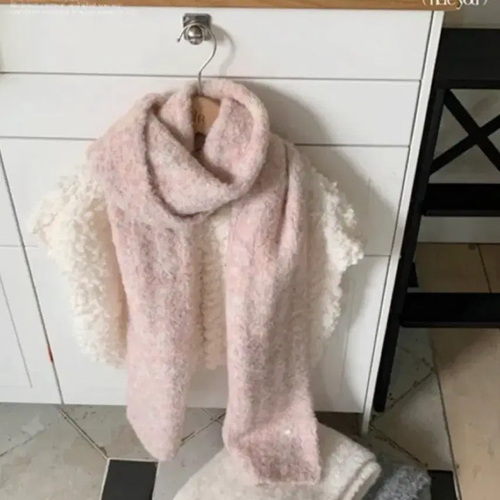 [BUNJANG] Pink Mohair Shawl Scarf / 핑크 목도리