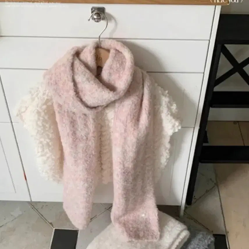 [BUNJANG] Pink Mohair Shawl Scarf / 핑크 목도리