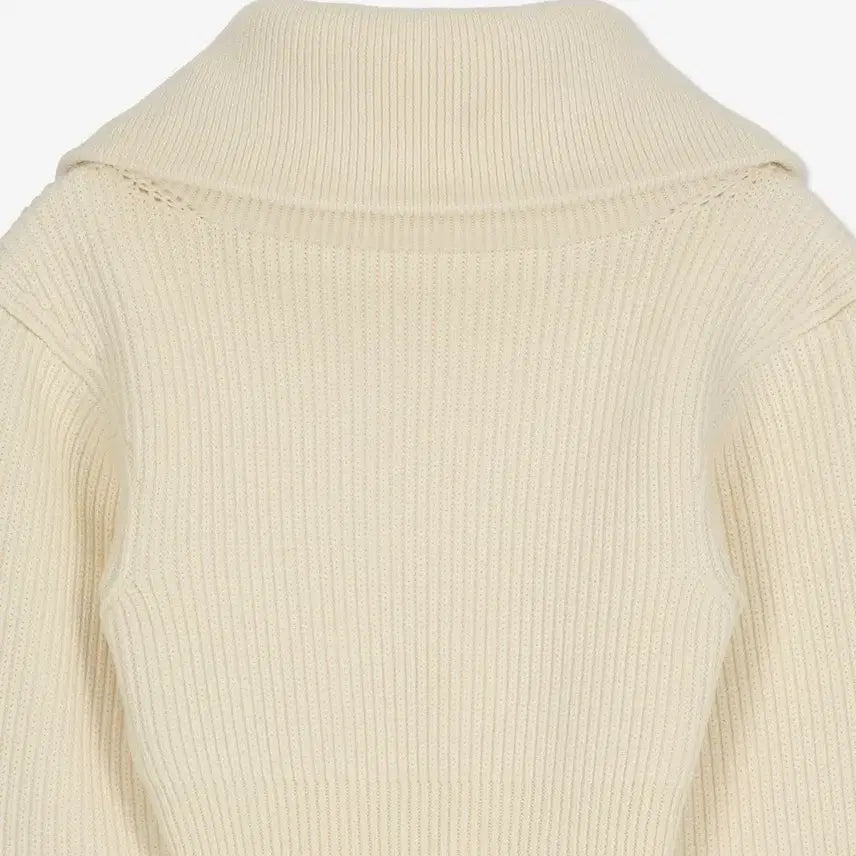[BUNJANG] Jacquemus La Maille Risoul Half Zip Knit Sweater / 자크뮈스 리소울 라 마일레 니트 하프 반집업 크림 아이보리