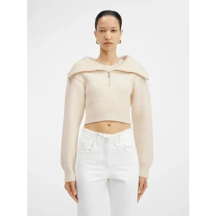 [BUNJANG] Jacquemus La Maille Risoul Half Zip Knit Sweater / 자크뮈스 리소울 라 마일레 니트 하프 반집업 크림 아이보리