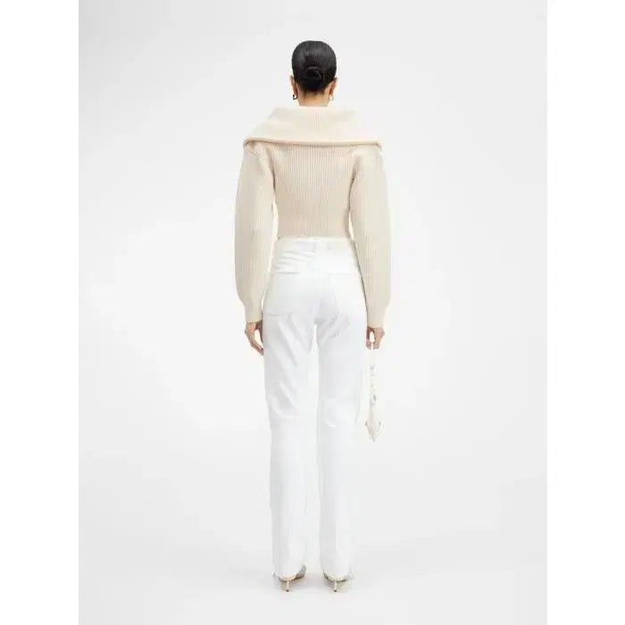 [BUNJANG] Jacquemus La Maille Risoul Half Zip Knit Sweater / 자크뮈스 리소울 라 마일레 니트 하프 반집업 크림 아이보리