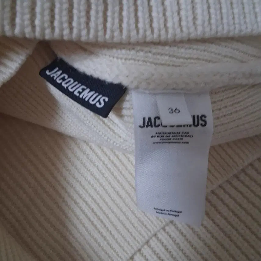 [BUNJANG] Jacquemus La Maille Risoul Half Zip Knit Sweater / 자크뮈스 리소울 라 마일레 니트 하프 반집업 크림 아이보리