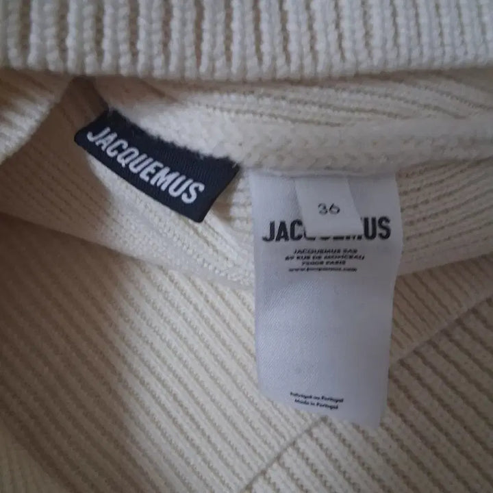 [BUNJANG] Jacquemus La Maille Risoul Half Zip Knit Sweater / 자크뮈스 리소울 라 마일레 니트 하프 반집업 크림 아이보리