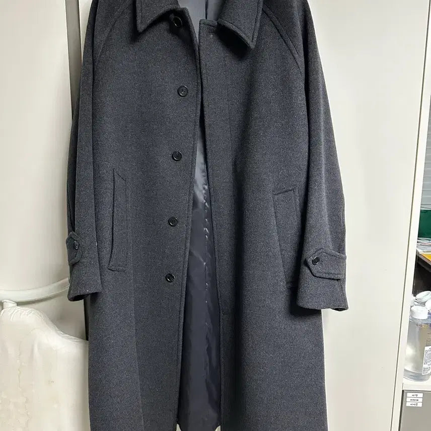 [BUNJANG] Brown Yard Balmacaan Coat (Charcoal) - Size 5 / 브라운야드 23fw 발마칸 코트 (차콜) 5사이즈 판매