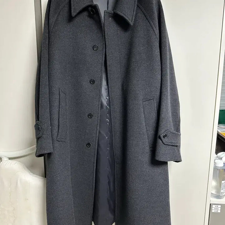 [BUNJANG] Brown Yard Balmacaan Coat (Charcoal) - Size 5 / 브라운야드 23fw 발마칸 코트 (차콜) 5사이즈 판매