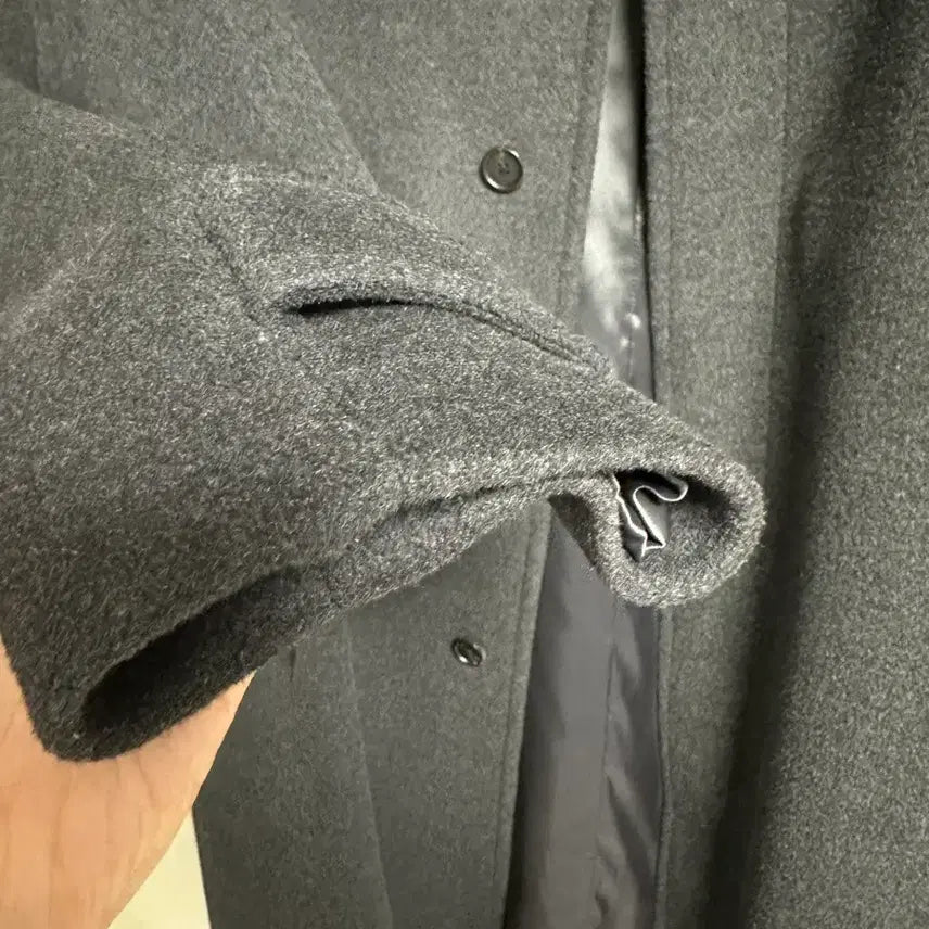 [BUNJANG] Brown Yard Balmacaan Coat (Charcoal) - Size 5 / 브라운야드 23fw 발마칸 코트 (차콜) 5사이즈 판매