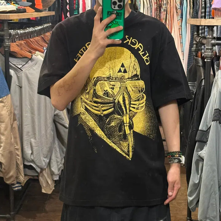 [BUNJANG] HI Vintage Rock Black T-Shirt / [HI] 블랙사바스 락 반팔티 블랙