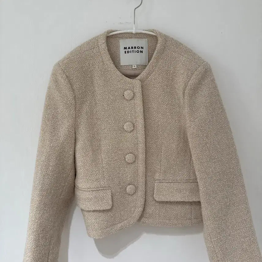 [BUNJANG] Maron Edition Cream Beige Wool Boucle Jacket / 마론에디션 크림 베이지 울 부클 자켓