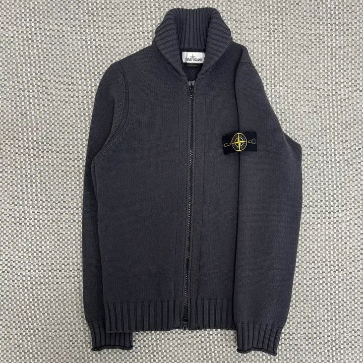 [BUNJANG] Stone Island Shawl Collar Knit Zip-up Jacket / [M]스톤아일랜드 숄카라 니트집압