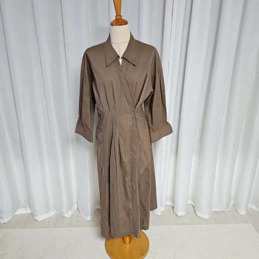 [BUNJANG] Baneige Shirt Long Dress / 반에이크 셔츠형 롱 원피스