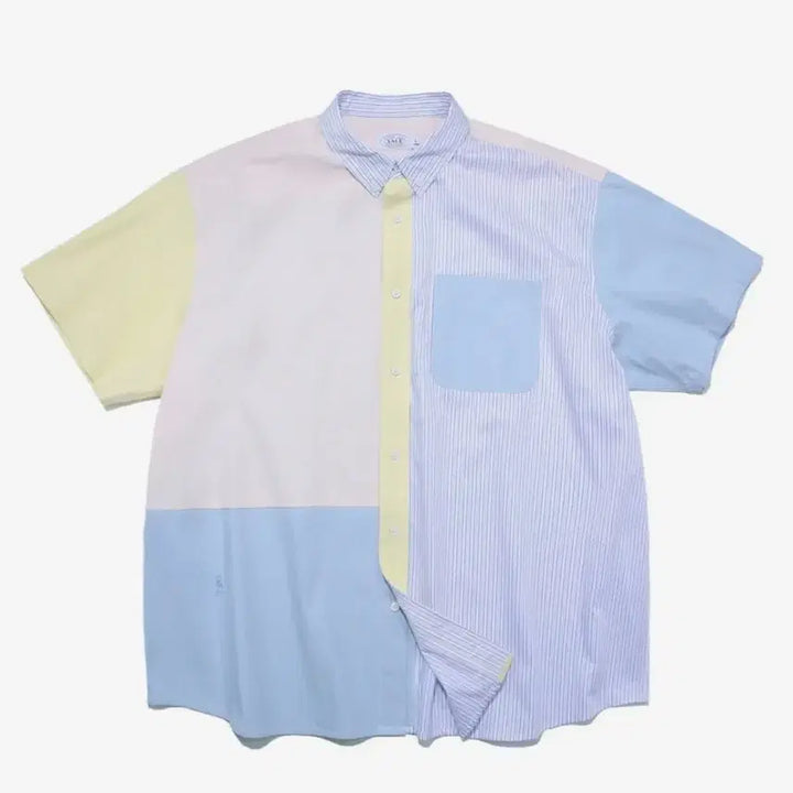 [BUNJANG] Yale Stripe Color Block Short Sleeve Shirt / [새상품] M 예일 배색 스트라이프 반팔 셔츠