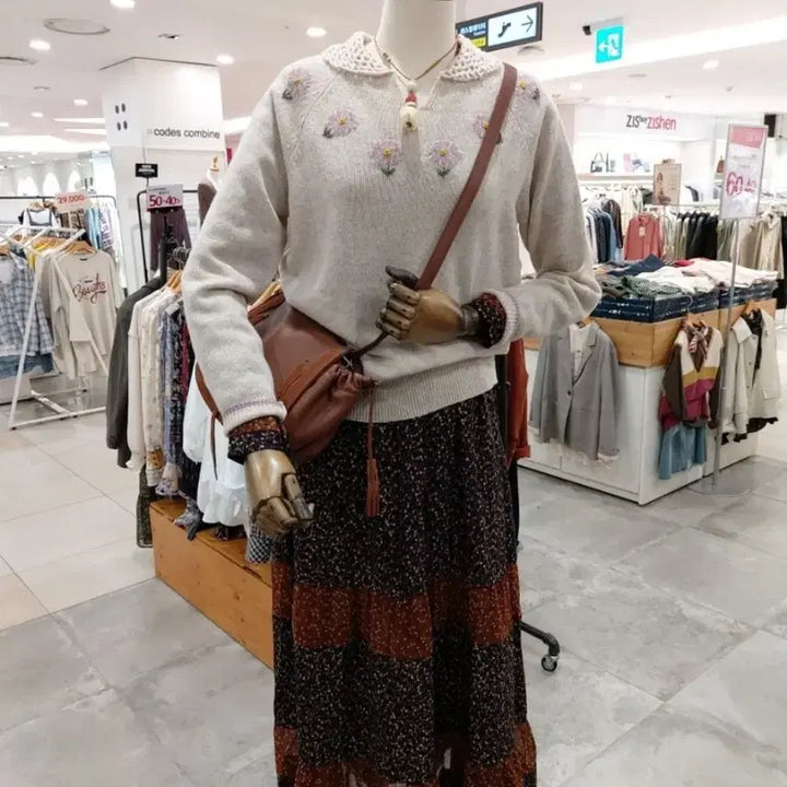 [BUNJANG] Thursday Island Pattern Mix Maxi Dress / 써스데이아일랜드 패턴 믹스 맥시 원피스
