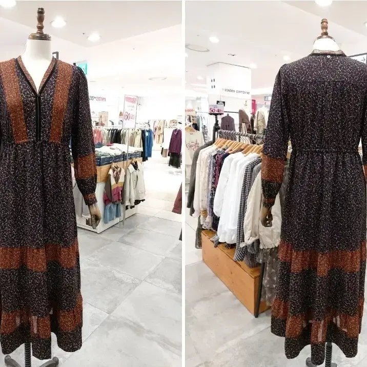 [BUNJANG] Thursday Island Pattern Mix Maxi Dress / 써스데이아일랜드 패턴 믹스 맥시 원피스