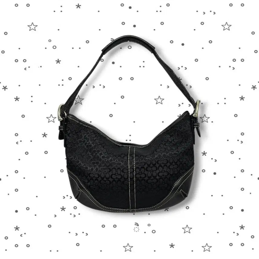 [BUNJANG] Coach Signature Jacquard Black Shoulder Bag / Coach 코치 시그니처 자카드 블랙 숄더백