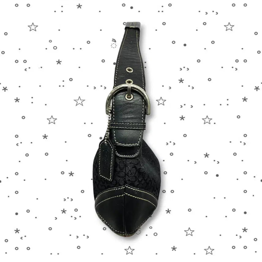 [BUNJANG] Coach Signature Jacquard Black Shoulder Bag / Coach 코치 시그니처 자카드 블랙 숄더백