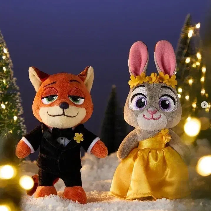 [BUNJANG] Zootopia Nick and Judy Doll Keyring Set / 주토피아 닉 주디 인형 키링 세트 미개봉 새상품 드레스 주디 턱시도 닉