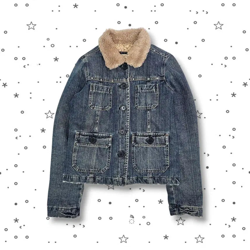 [BUNJANG] Abercrombie &amp; Fitch Denim Fur Jacket / S Abecrombie 아베크롬비 데님 퍼 자켓