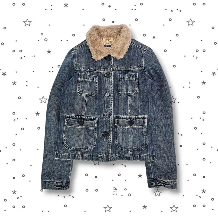 [BUNJANG] Abercrombie &amp; Fitch Denim Fur Jacket / S Abecrombie 아베크롬비 데님 퍼 자켓