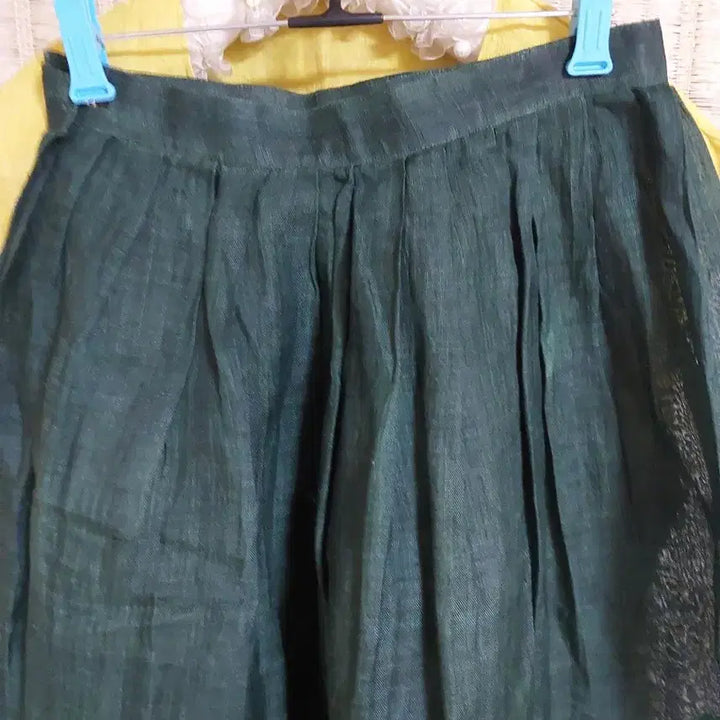 [BUNJANG] Unbranded Linen Pleated Skirt - Green - Women&