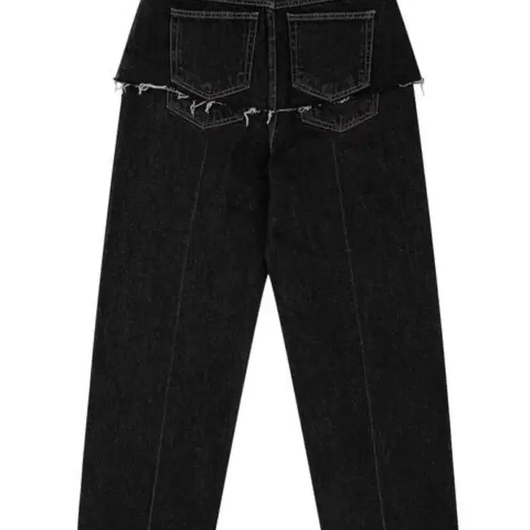 [BUNJANG] Porta Double Layer Belted Denim Dark Grey (M) / 포르타 더블 레이어 벨트 데님 M