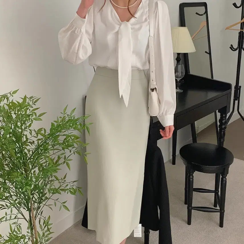 [BUNJANG] Color With Closet Melon Long Skirt / 새) 컬러위드클로젯 메론 롱 스커트