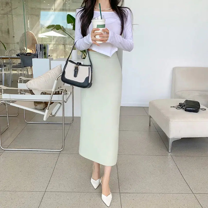 [BUNJANG] Color With Closet Melon Long Skirt / 새) 컬러위드클로젯 메론 롱 스커트