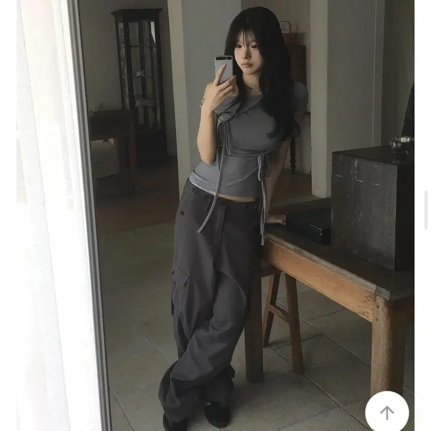 [BUNJANG] Modimood Big Cargo Two Buckle Long Pants Charcoal S / 모디무드 빅카고 투버클 롱 팬츠 챠콜 s