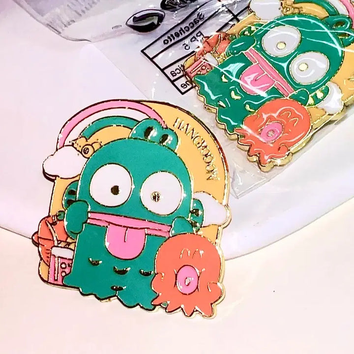 [BUNJANG] Sanrio Hangyodon Rainbow Badge Brooch / 무지개 한교동 산리오 뱃지 브로치 사유리